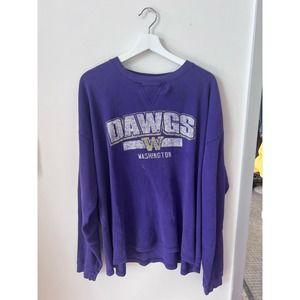 Vintage Huskies UW Dawgs Thermal Waffle shirt L- XL Purple